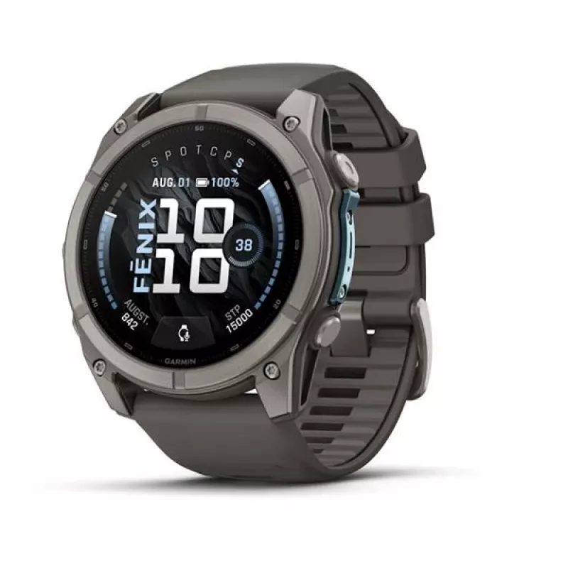 Garmin fenix 9 – 51 mm, tytanowy z silikonowym paskiem Pebble Grey 010-04763-01