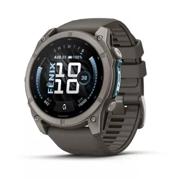 Garmin fenix 9 – 51 mm, tytanowy z silikonowym paskiem Pebble Grey 010-04763-01
