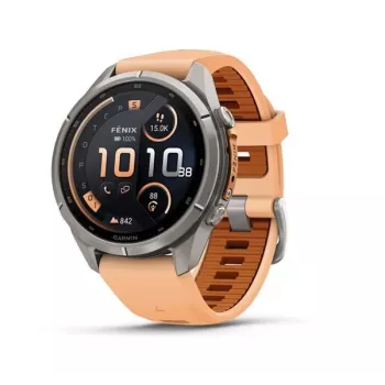 Garmin Fenix 9 Pro – inReach, 43mm, tytanowy z silikonowym paskiem Shell Pink/Autumn Orange
