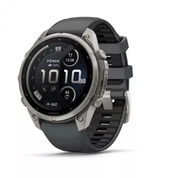 Garmin fenix 9 Pro – inReach, 47mm Tytanowy z grafitowo/czarnym silikonowym paskiem