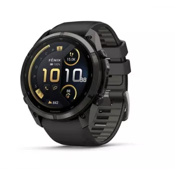 Garmin Fenix 9 Pro – inReach, 51mm, tytanowy Carbon Gray DLC z czarnym/szarym silikonowym paskiem Pebble Grey