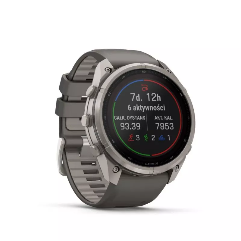 Garmin Fenix 9 Pro – inReach, Solar, 51mm Tytan z szarym krzemionkowym paskiem Pebble Grey