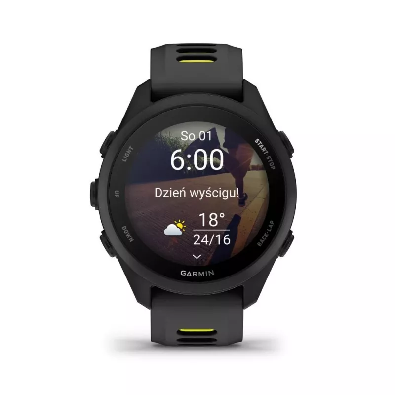 Garmin Forerunner 170 Music, Czarny z czarno-żółtym paskiem Amp Yellow
