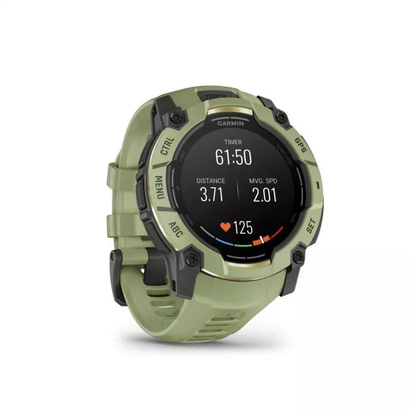 Garmin Instinct 3 50mm AMOLED Fern Green Smartwatch z zielonym paskiem silikonowym