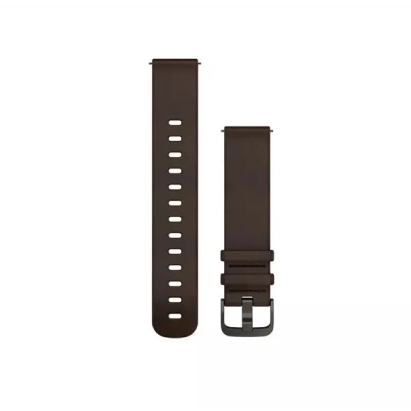Garmin Quick Release Bands (20 mm) Ciemnobrązowa skóra, srebrne okucia