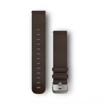 Garmin Quick Release Bands (20 mm) Ciemnobrązowa skóra, srebrne okucia