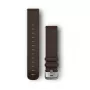 Garmin Quick Release Bands (20 mm) Ciemnobrązowa skóra, srebrne okucia