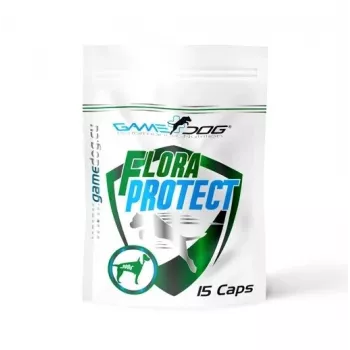 GDO GAME DOG Flora Protect Suplement probiotyczny dla psów i kotów, 15 kapsułek, wspiera florę jelitową, mikrokapsułkowane probiotyki, 1 miliard CFU na kapsułkę, z prebiotykami i kwasem masłowym