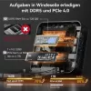 GEEKOM AX8 MAX Mini PC, Intel Core i7-12650H, 16GB DDR5, 512GB SSD, Windows 11 Pro, Srebrny