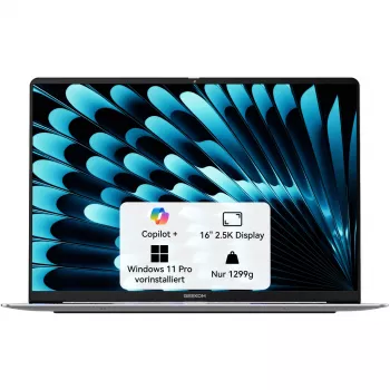 GEEKOM GEEKBOOK X16 PRO (Srebrny, Intel Core Ultra 5 125H, Intel Arc Graphics, 32 GB LPDDR5, 1 TB SSD, Windows 11 Pro)