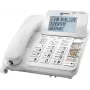 Geemarc CL595 Telefon stacjonarny dla seniorów z automatyczną sekretarką, głośnomówiący, wizualny wskaźnik połączenia, kompatybilny z aparatami słuchowymi, awaryjny wisiorek, biały
