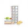 Zestaw do ravioli GEFU 3-częściowy z deską, wykrawaczem i wałkiem, 24 kwadratowe ravioli 60x60 mm, biały/srebrny