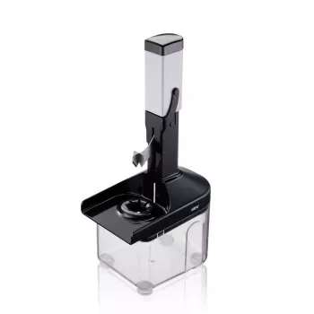 GEFU CORER Drylownica do śliwek ze stalowym prętem, ręczna drylownica do śliwek, mirabelki i węgierek, ergonomiczna rączka, można myć w zmywarce, biały/szary