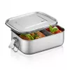 GEFU ENDURE Mały pojemnik na lunch 0,7 l ze stali nierdzewnej z zieloną uszczelką silikonową