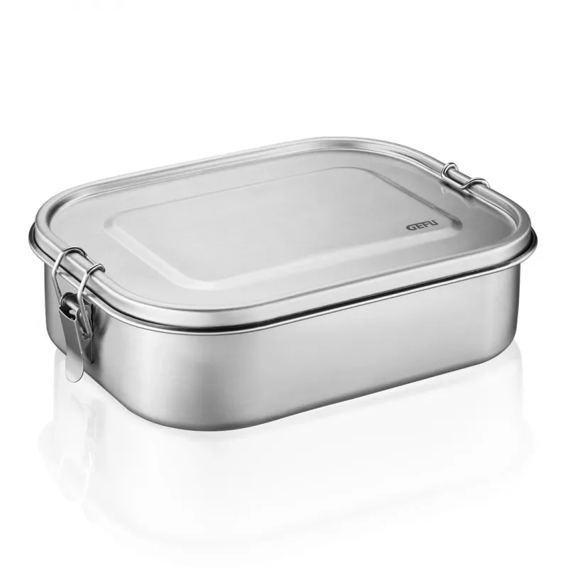 GEFU ENDURE Mały pojemnik na lunch 0,7 l ze stali nierdzewnej z zieloną uszczelką silikonową