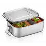 GEFU ENDURE Mały pojemnik na lunch 0,7 l ze stali nierdzewnej z zieloną uszczelką silikonową