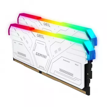 Geil Gemini RGB 64GB Kit (2x32GB) 6000MHz DDR5 pamięć do gier dla komputerów stacjonarnych - biała