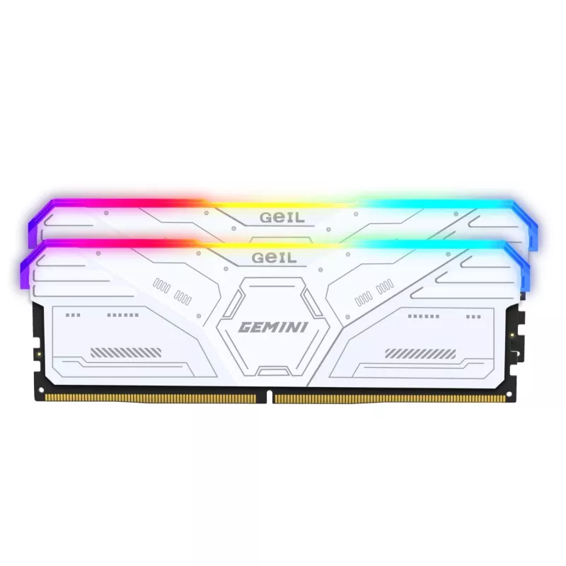 Geil Gemini RGB 64GB Kit (2x32GB) 6000MHz DDR5 pamięć do gier dla komputerów stacjonarnych - biała