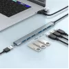 Gembird 7-Port USB 3.2 Gen 2 Hub - 6x USB-A 2.0 + 1x USB-A 3.2, Srebrny