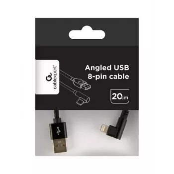 GEMBIRD kątowy pleciony kabel USB-A do 8-pin Lightning 0,2 m czarny