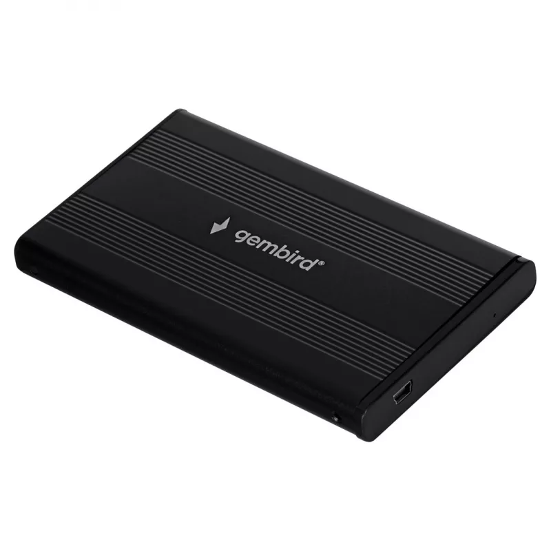 Gembird EE2-U2S-5 Zewnętrzna obudowa USB 2.0 na dysk 2,5 inch SATA HDD/SSD, aluminiowa, czarna