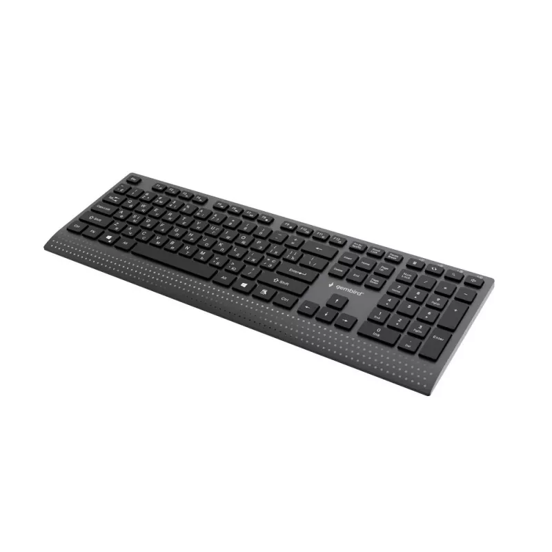 Gembird KB-MCH-06-CYRL Slim Wired Multimedia Keyboard with Type-C Adapter, Cyrillic Layout, Black
