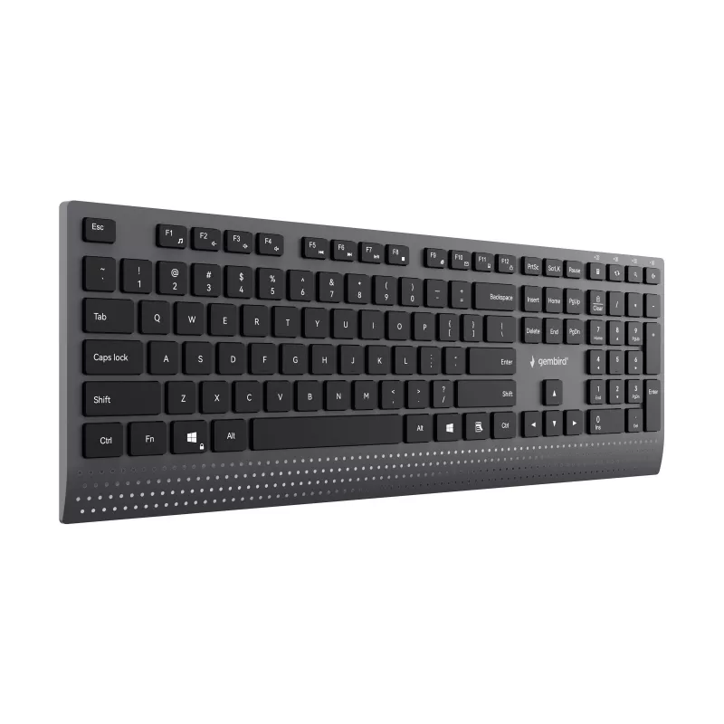 Gembird KB-MCH-06 smukła przewodowa klawiatura multimedialna z adapterem Type-C, układ US, czarna