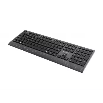 Gembird KB-MCH-06 smukła przewodowa klawiatura multimedialna z adapterem Type-C, układ US, czarna