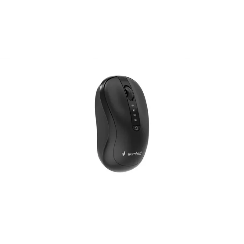 Gembird MUSW2-4B-01 Dwutrybowa mysz bezprzewodowa (2.4 GHz + Bluetooth 5.0) z sensorem optycznym 1600 DPI, 4 przyciski, oburęczna, czarna