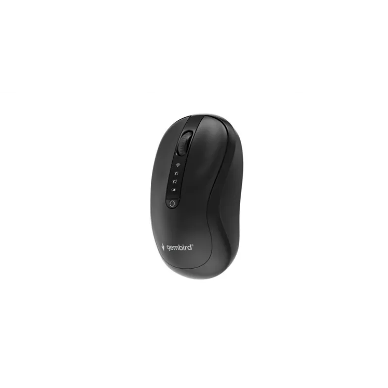 Gembird MUSW2-4B-01 Dwutrybowa mysz bezprzewodowa (2.4 GHz + Bluetooth 5.0) z sensorem optycznym 1600 DPI, 4 przyciski, oburęczna, czarna