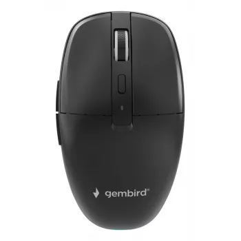 Gembird MUSW2-6B-01 dwutrybowa mysz bezprzewodowa, 2.4 GHz + Bluetooth 5.0, 1600 DPI, 6 przycisków, czarna