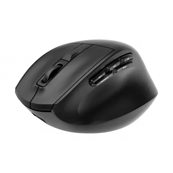 Gembird MUSW3-9B-01 Trójtrybowa Bezprzewodowa Mysz Ergonomiczna (2.4 GHz + Bluetooth + USB-C), 2400 DPI, 9 Przycisków, Czarna