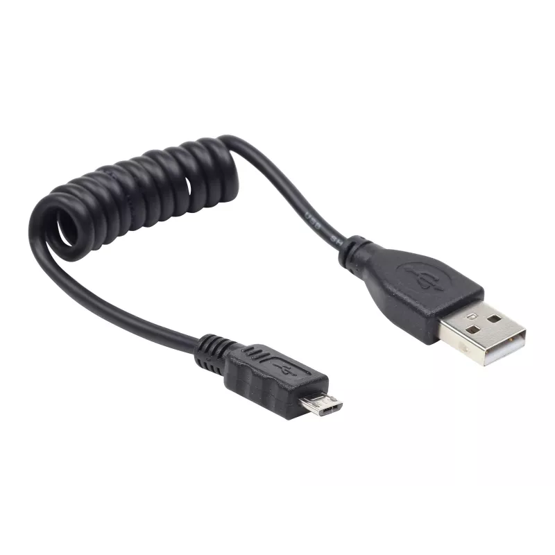 Gembird USB 2.0 Cable USB-A to Micro-USB-B 0.6m Black Coiled
