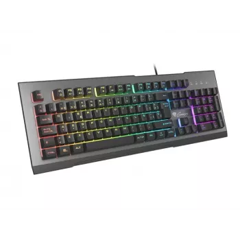 GENESIS Rhod 500 Klawiatura gamingowa RGB - membranowa, hiszpański QWERTY, czarno-szara