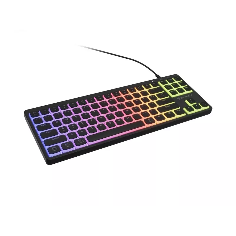 GENESIS Thor 430 TKL Mechaniczna Klawiatura Gamingowa RGB Podświetlana Układ US Czarna