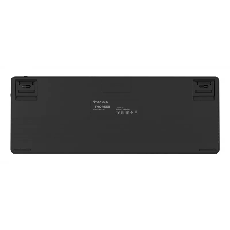 GENESIS Thor 430 TKL Bezprzewodowa mechaniczna klawiatura gamingowa, przełączniki Outemu Red, podświetlenie RGB, tryb potrójny (USB-C/2.4GHz/Bluetooth), układ US English QWERTY, czarna