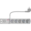Listwa zasilająca z ochronnikiem przepięciowym GETFORT, 5 gniazd, 2 porty USB, kabel 5m, szara