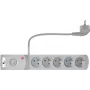 Listwa zasilająca z ochroną przeciwprzepięciową GETFORT 5P-3M-G-USB, 5 gniazd, 2 porty USB, kabel 3m, szara