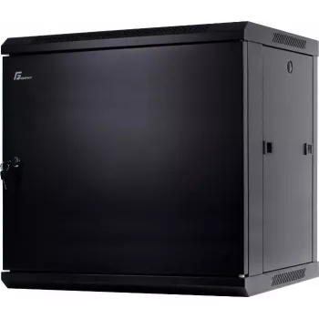 Szafa rack wisząca GETFORT CALI 12U 19 cali 600x450 mm czarne drzwi stalowe