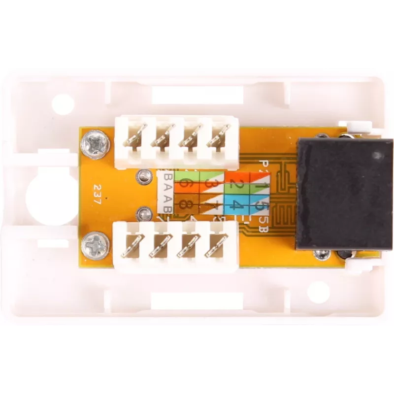 GETFORT GF-1G6UTP Gniazdo natynkowe RJ45 Cat.6 UTP, białe