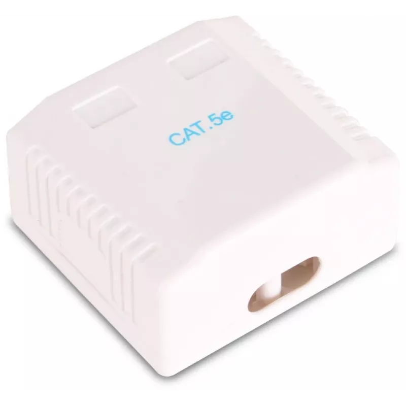 GETFORT GF-2G5EFTP Ekranowane natynkowe gniazdo RJ45, 2-portowe, kat. 5e, białe