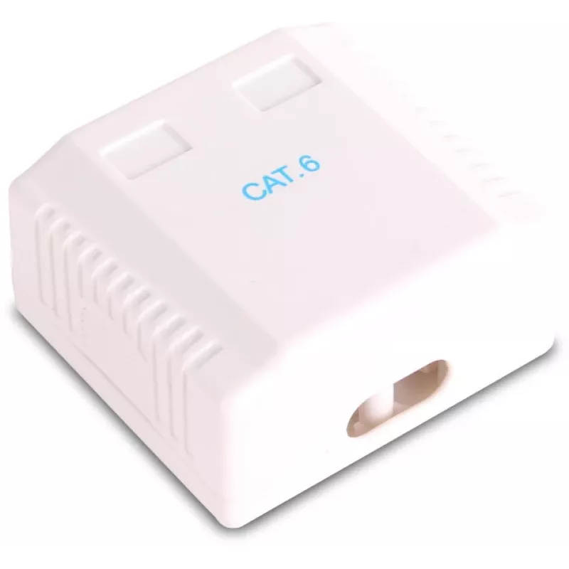 GETFORT GF-2G6FTP Ekranowane gniazdo sieciowe natynkowe, 2x RJ45, Cat6 FTP, biały
