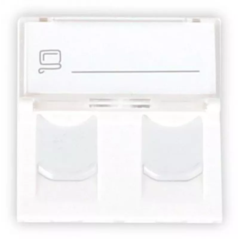 GETFORT GF-2MOD-2G Mosaic 2-Port RJ45 Cat.5e Moduł sieciowy, 45x45mm, Biały