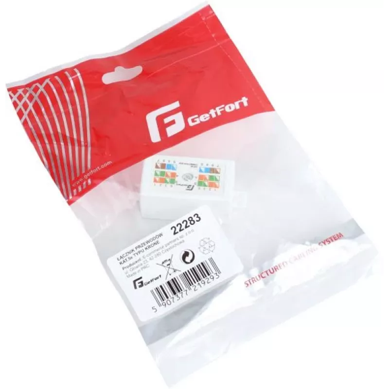 GETFORT GF-LP-5UTP Cat.5e UTP Łącznik kablowy typu Krone, beznarzędziowy IDC, Biały