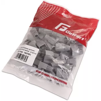 GETFORT GF-OS-RJ45-50 Szare osłonki na wtyczki RJ45, 50 szt., odciążenie naprężeń dla kabli Ethernet