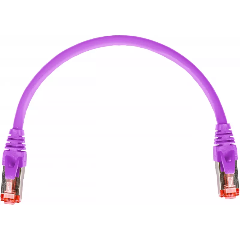 GETFORT GF-PC6ASFTP-0.25V Cat.6A S/FTP LSOH Kabel krosowy 0.25m Fioletowy