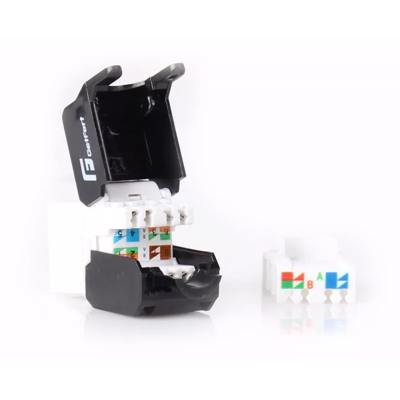 GETFORT KGF-6AUTP-NT Cat.6A UTP Keystone Jack Module, RJ45 żeński, biały