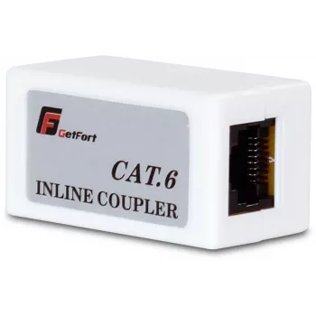 GETFORT RJ45 Cat.6 UTP złączka przelotowa żeńska-żeńska czarna