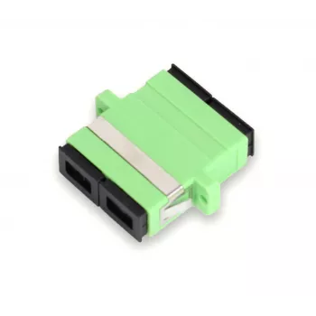 Adapter światłowodowy GETFORT SC/APC Duplex, jednomodowy, zielony, kołnierzowy do montażu panelowego