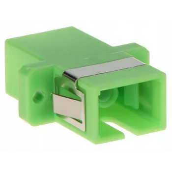 GETFORT SC/APC Simplex Adapter światłowodowy, jednomodowy, Zielony, kołnierzowy do montażu panelowego